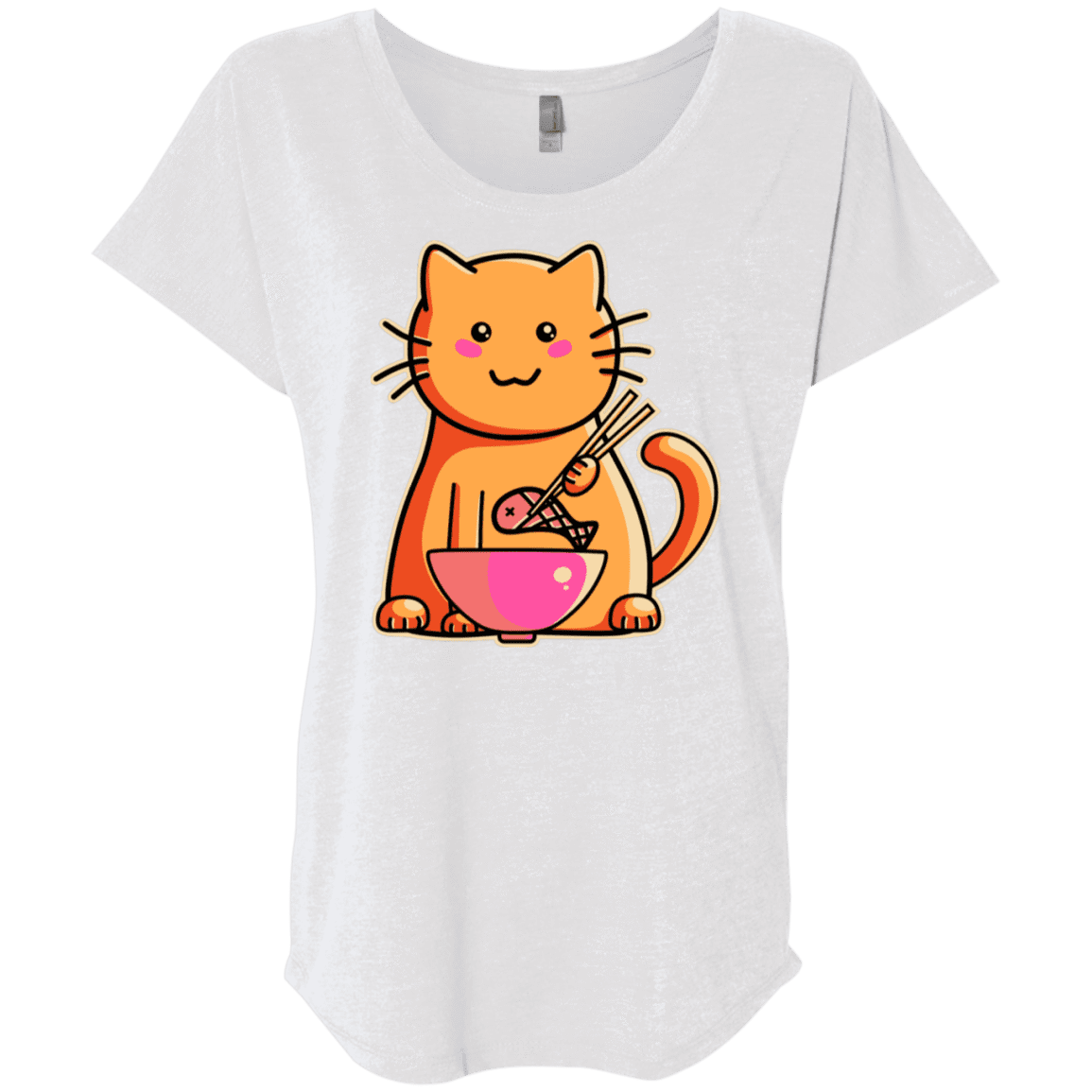 T-Shirts Heather White / X-Small Cats Favourite Meal Triblend Dolman Sleeve