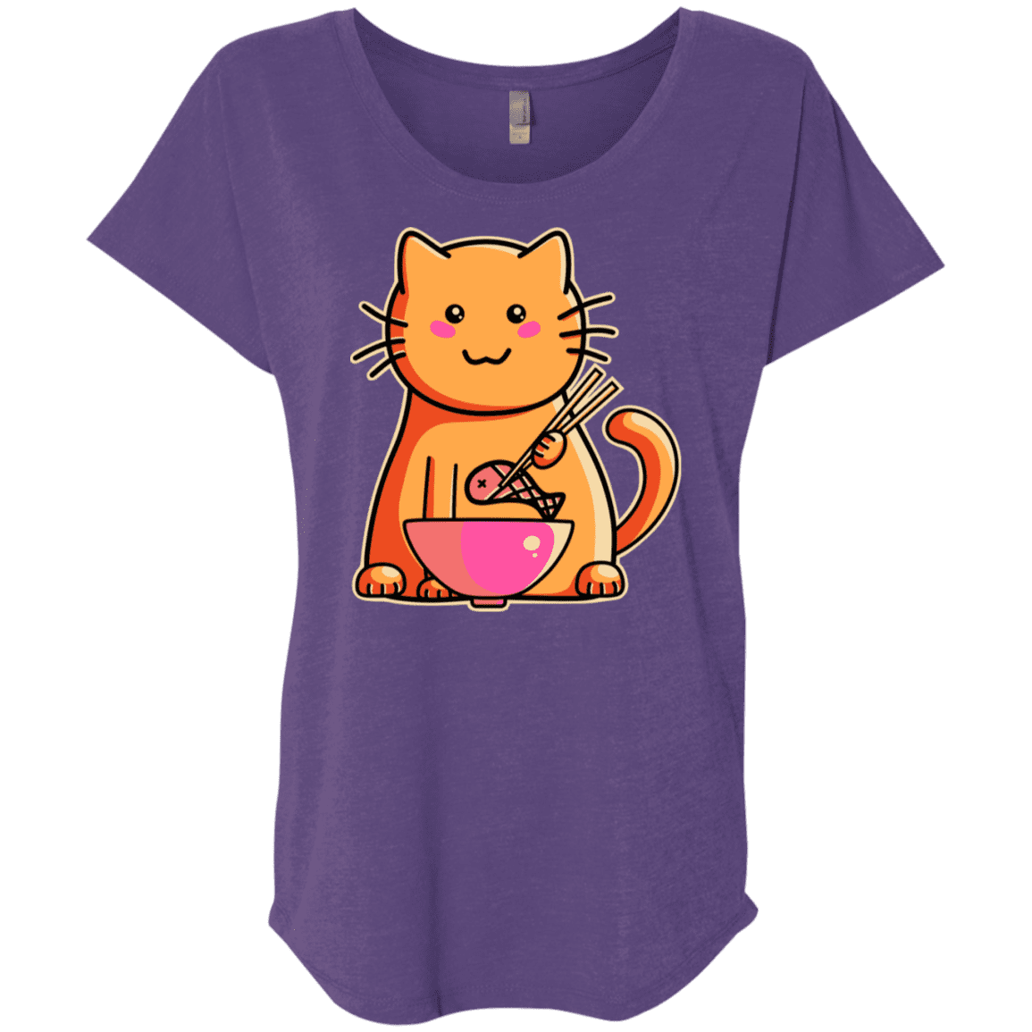 T-Shirts Purple Rush / X-Small Cats Favourite Meal Triblend Dolman Sleeve