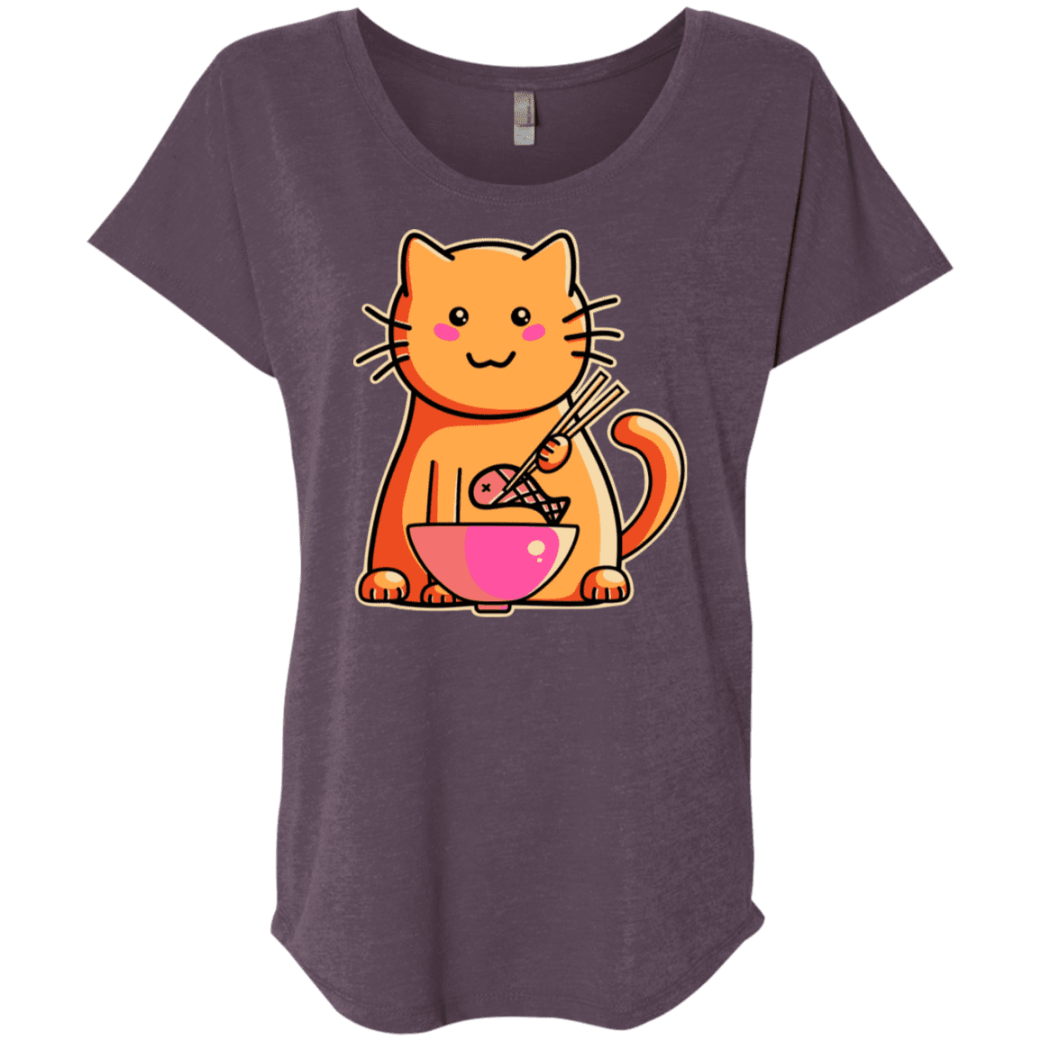 T-Shirts Vintage Purple / X-Small Cats Favourite Meal Triblend Dolman Sleeve