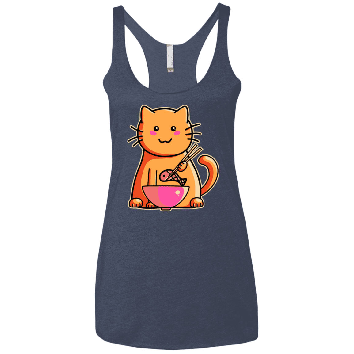 T-Shirts Vintage Navy / X-Small Cats Favourite Meal Women's Triblend Racerback Tank