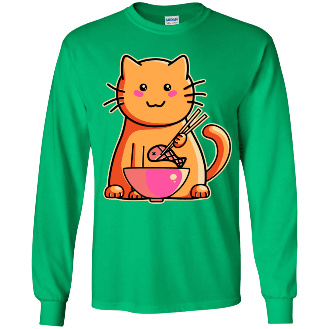 T-Shirts Irish Green / YS Cats Favourite Meal Youth Long Sleeve T-Shirt