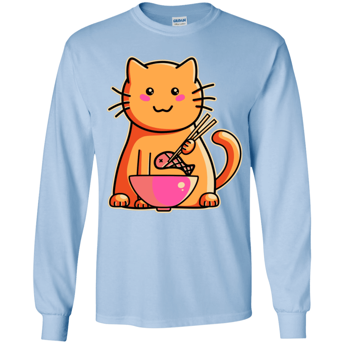 T-Shirts Light Blue / YS Cats Favourite Meal Youth Long Sleeve T-Shirt