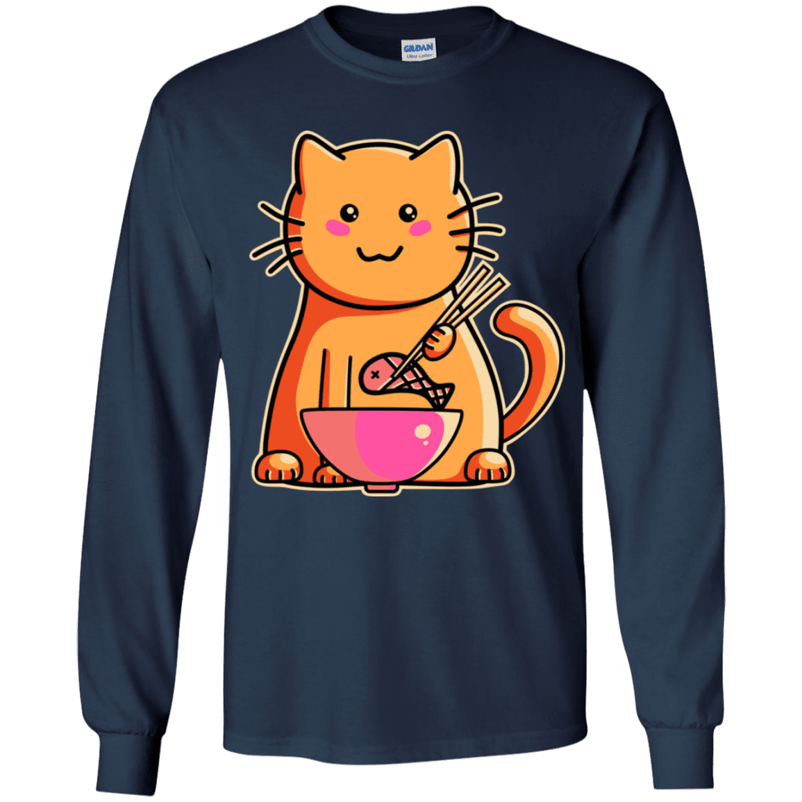 T-Shirts Navy / YS Cats Favourite Meal Youth Long Sleeve T-Shirt