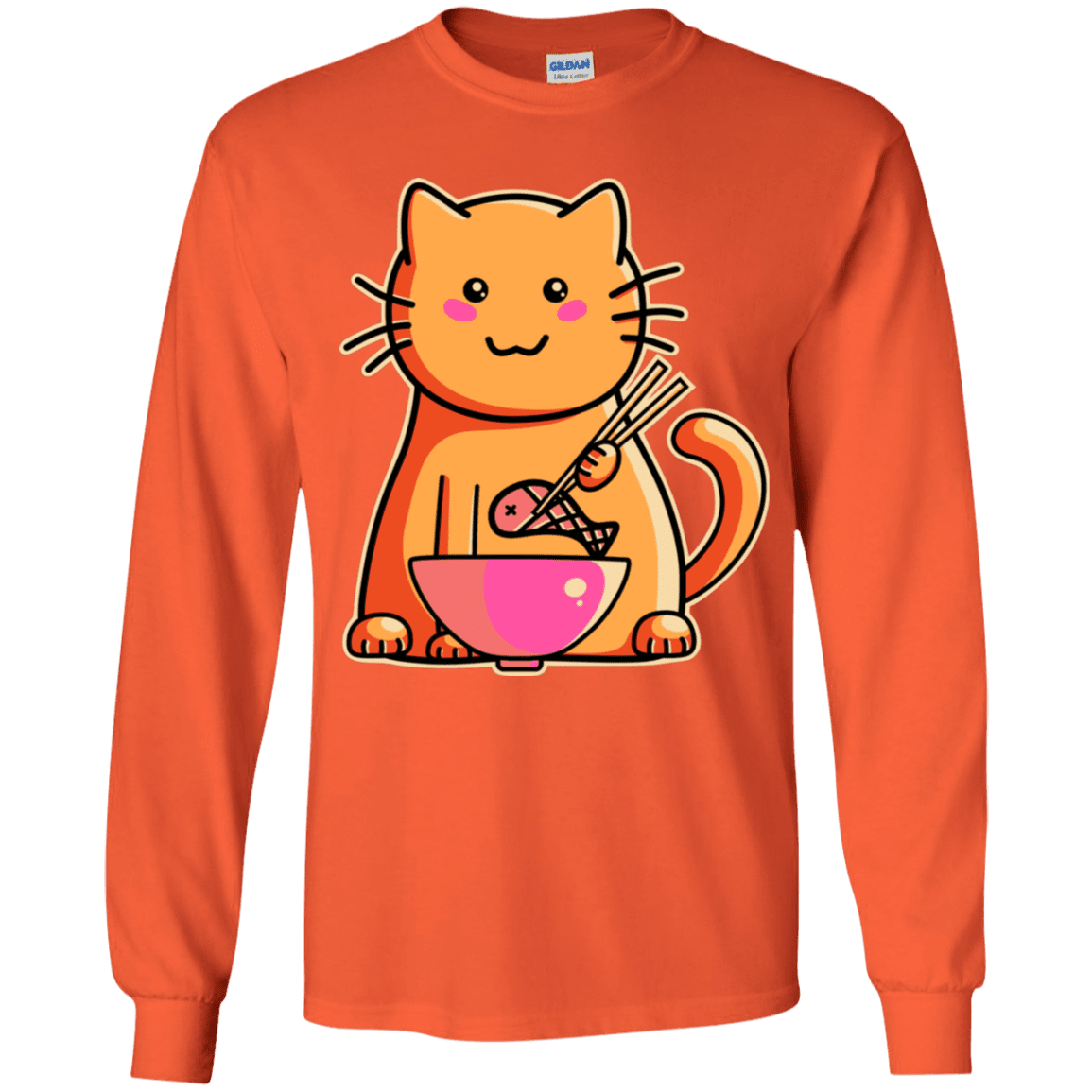 T-Shirts Orange / YS Cats Favourite Meal Youth Long Sleeve T-Shirt