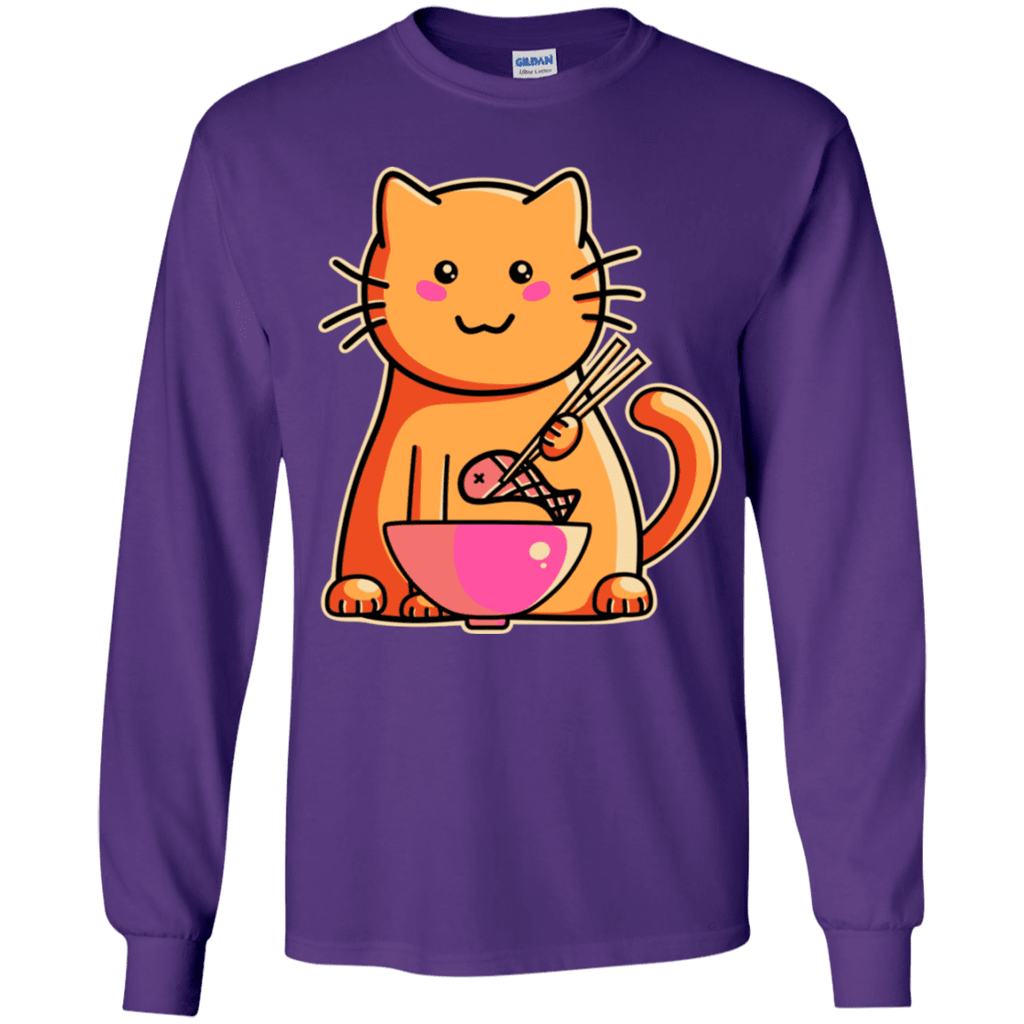 T-Shirts Purple / YS Cats Favourite Meal Youth Long Sleeve T-Shirt