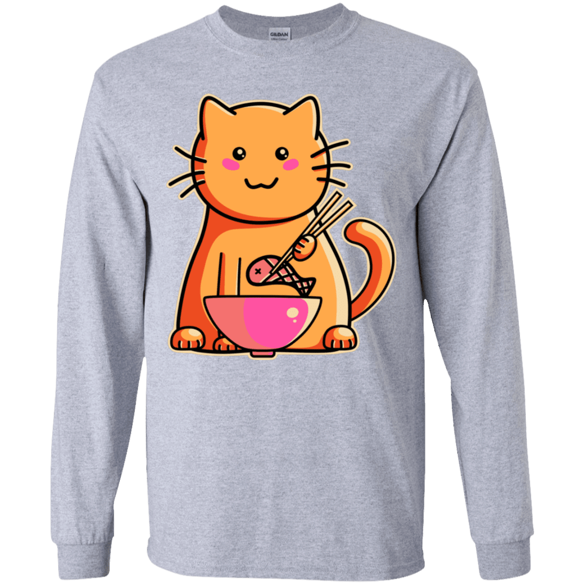 T-Shirts Sport Grey / YS Cats Favourite Meal Youth Long Sleeve T-Shirt