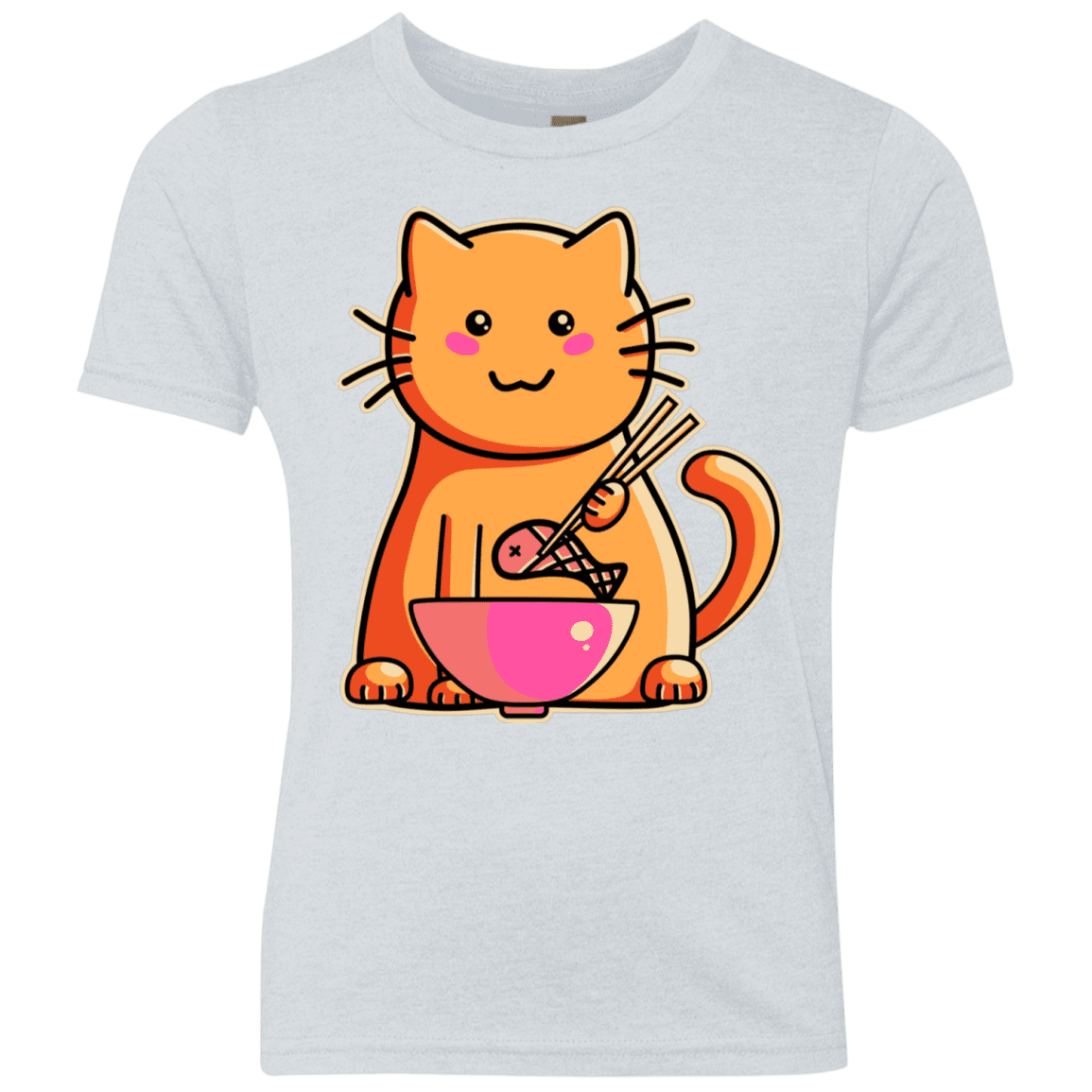 T-Shirts Heather White / YXS Cats Favourite Meal Youth Triblend T-Shirt