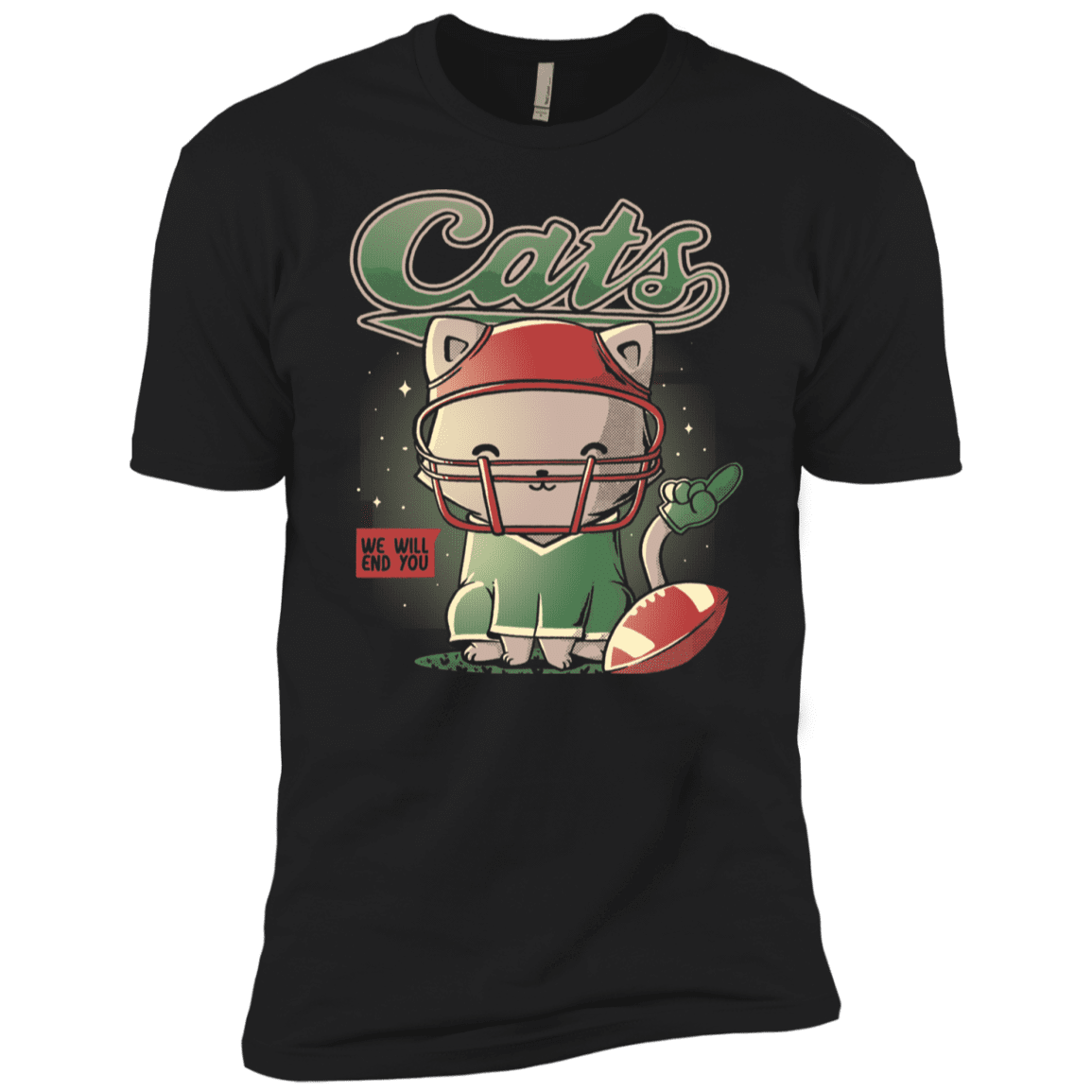 T-Shirts Black / YXS Cats Football Boys Premium T-Shirt