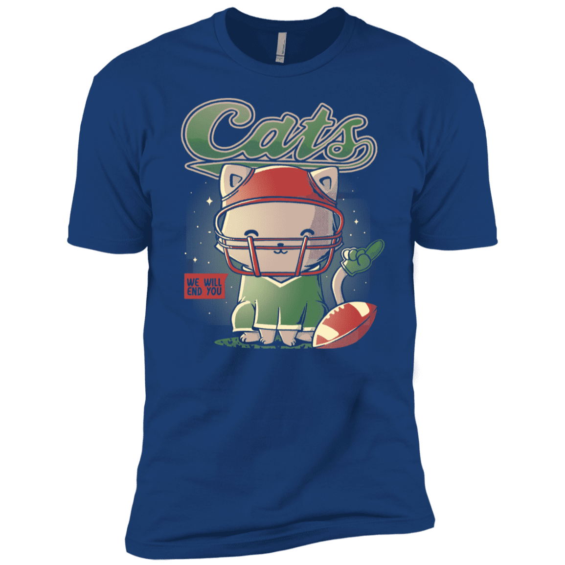 T-Shirts Royal / YXS Cats Football Boys Premium T-Shirt