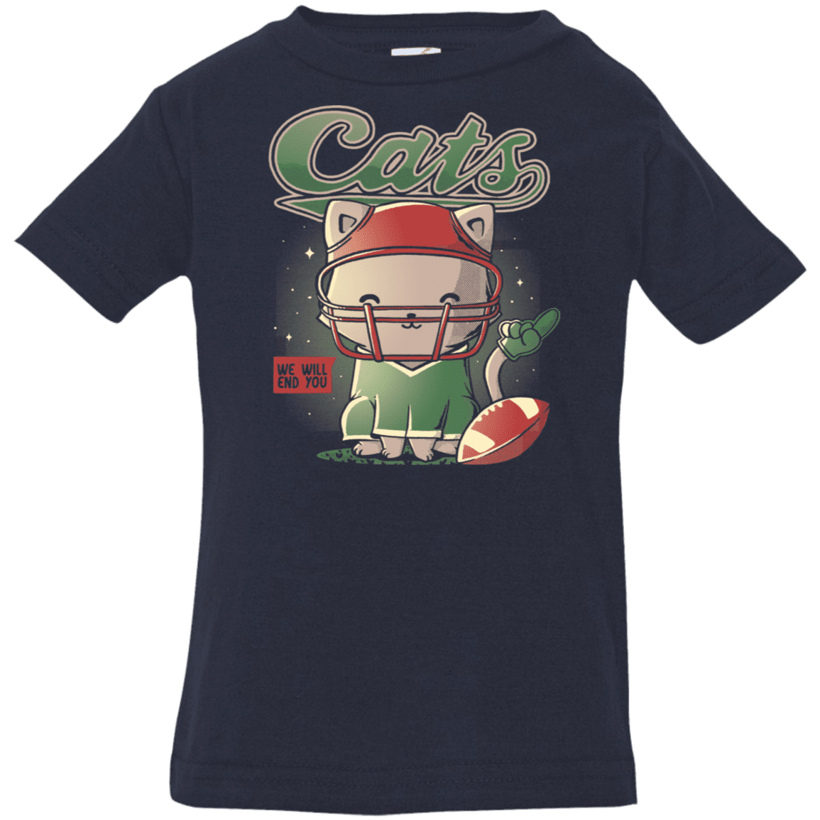 T-Shirts Navy / 6 Months Cats Football Infant Premium T-Shirt