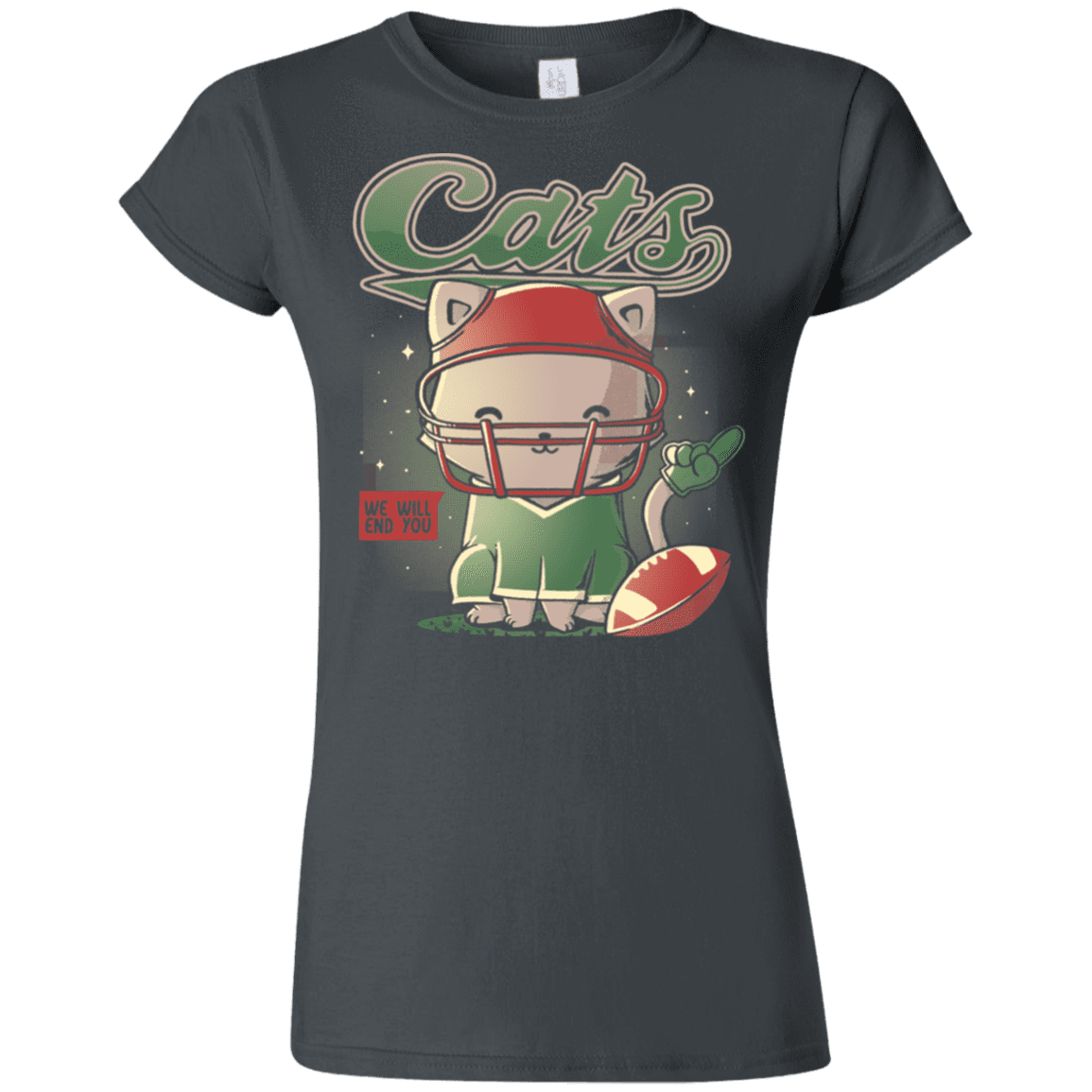 T-Shirts Charcoal / S Cats Football Junior Slimmer-Fit T-Shirt