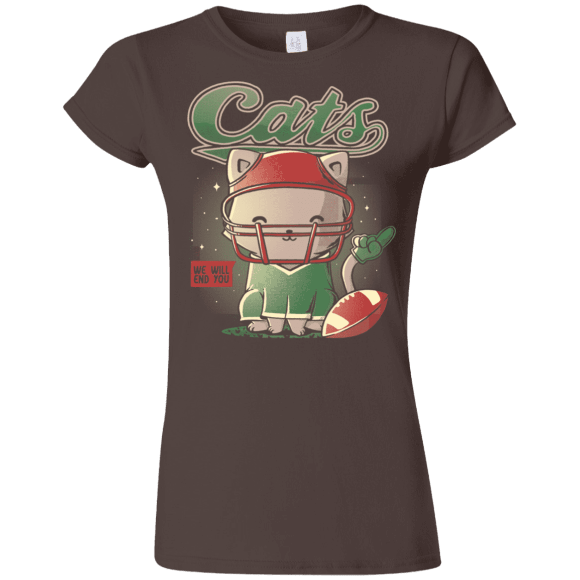 T-Shirts Dark Chocolate / S Cats Football Junior Slimmer-Fit T-Shirt