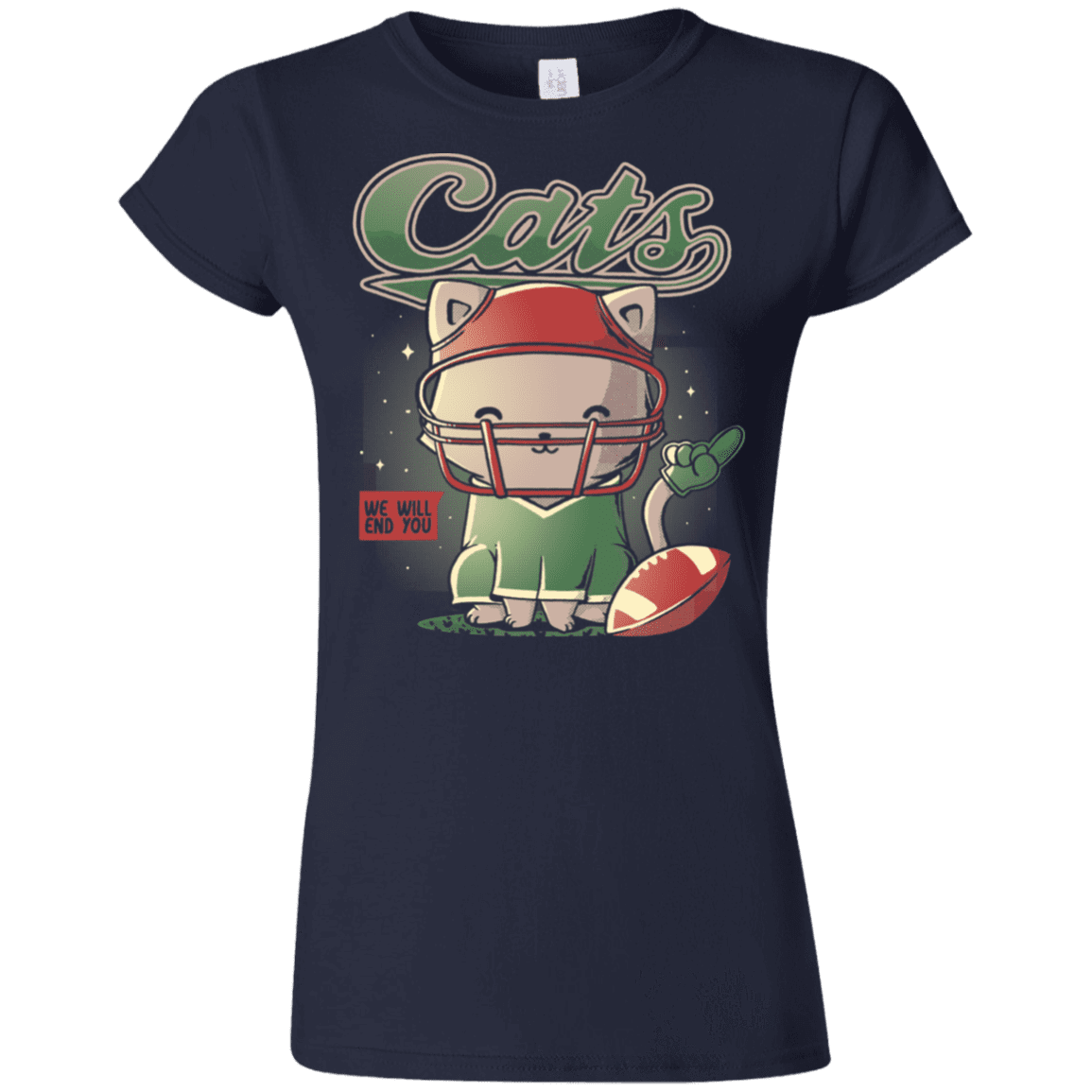 T-Shirts Navy / S Cats Football Junior Slimmer-Fit T-Shirt