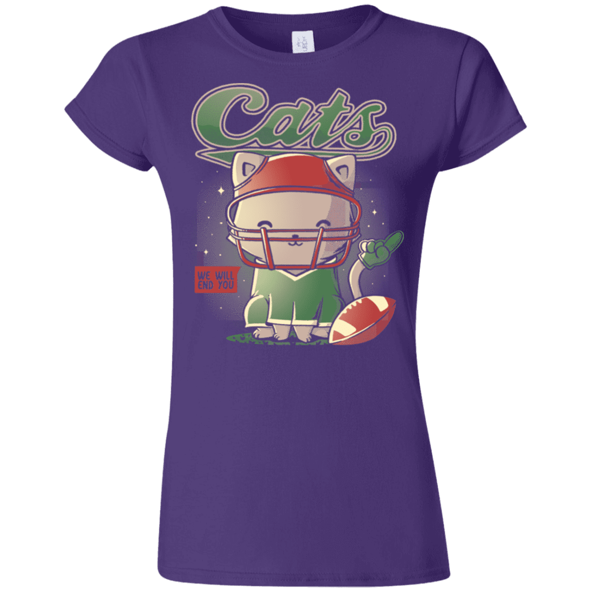 T-Shirts Purple / S Cats Football Junior Slimmer-Fit T-Shirt
