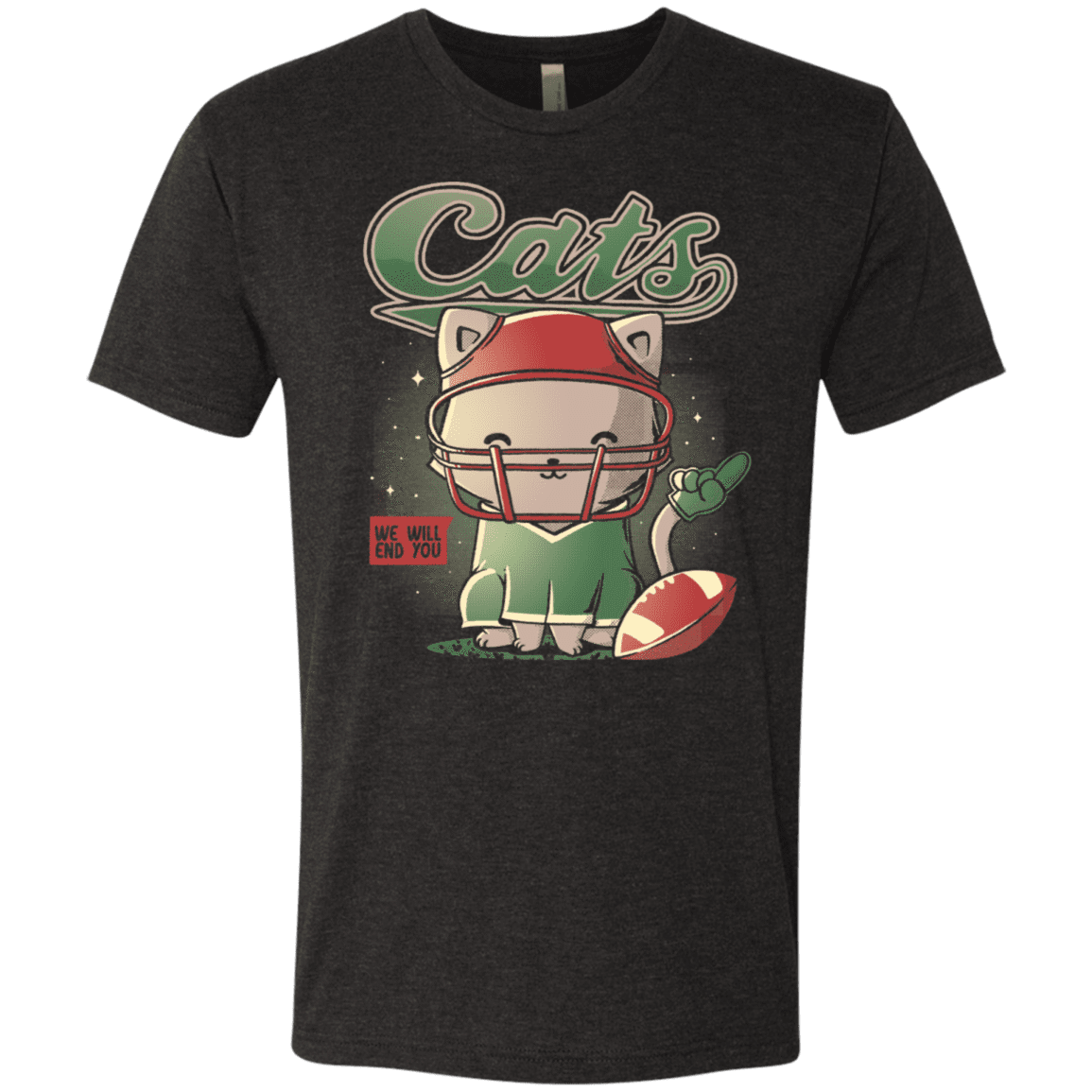 T-Shirts Vintage Black / S Cats Football Men's Triblend T-Shirt