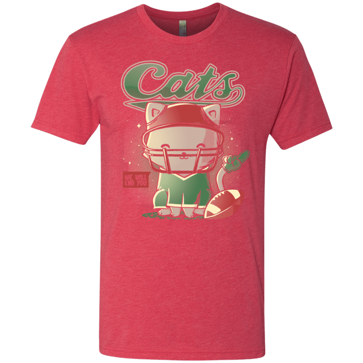 T-Shirts Vintage Red / S Cats Football Men's Triblend T-Shirt