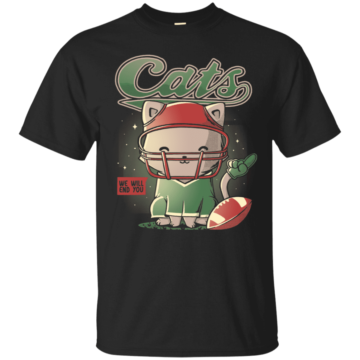 T-Shirts Black / S Cats Football T-Shirt