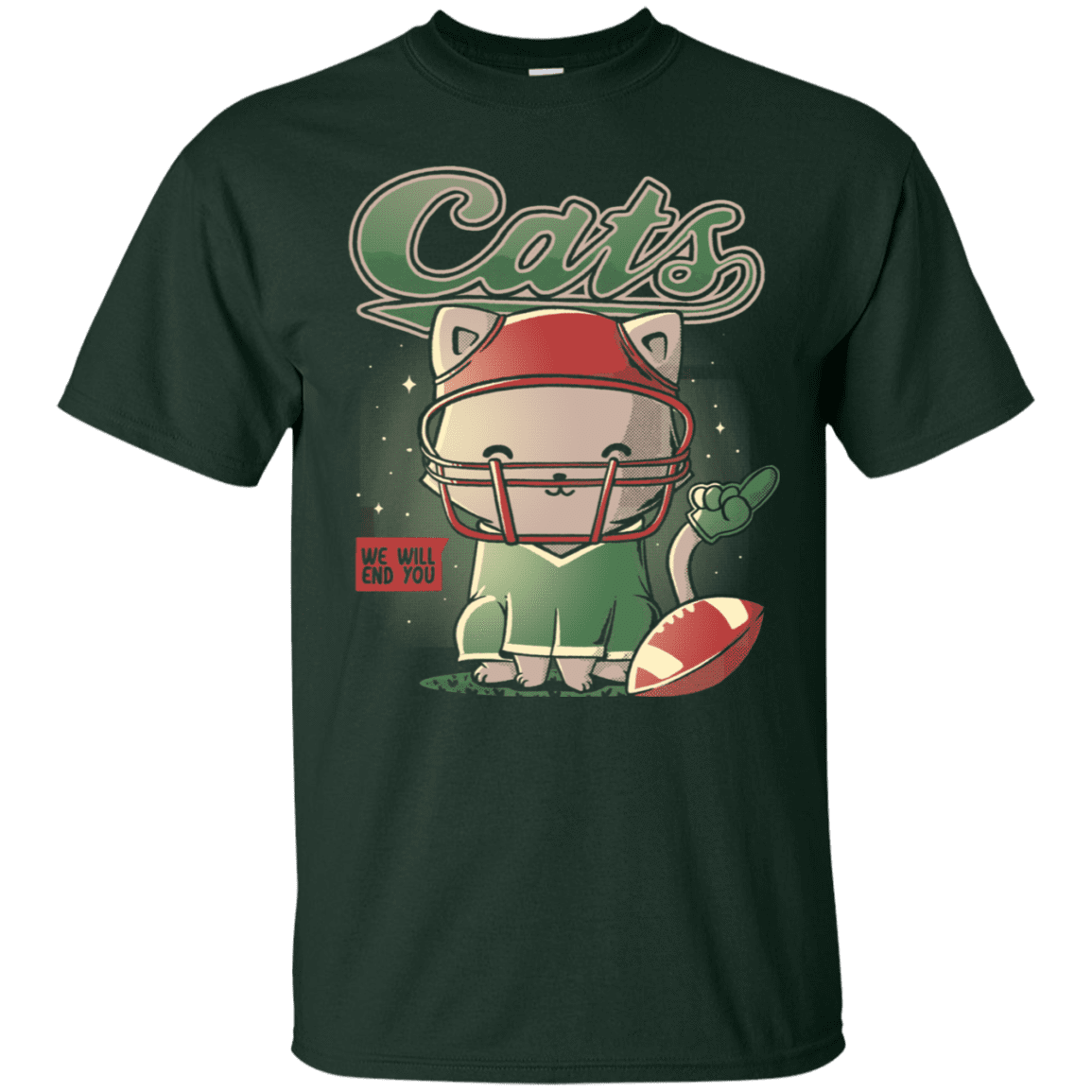 T-Shirts Forest / S Cats Football T-Shirt