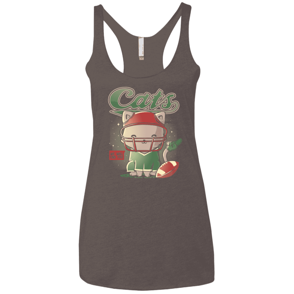 T-Shirts Macchiato / X-Small Cats Football Women's Triblend Racerback Tank