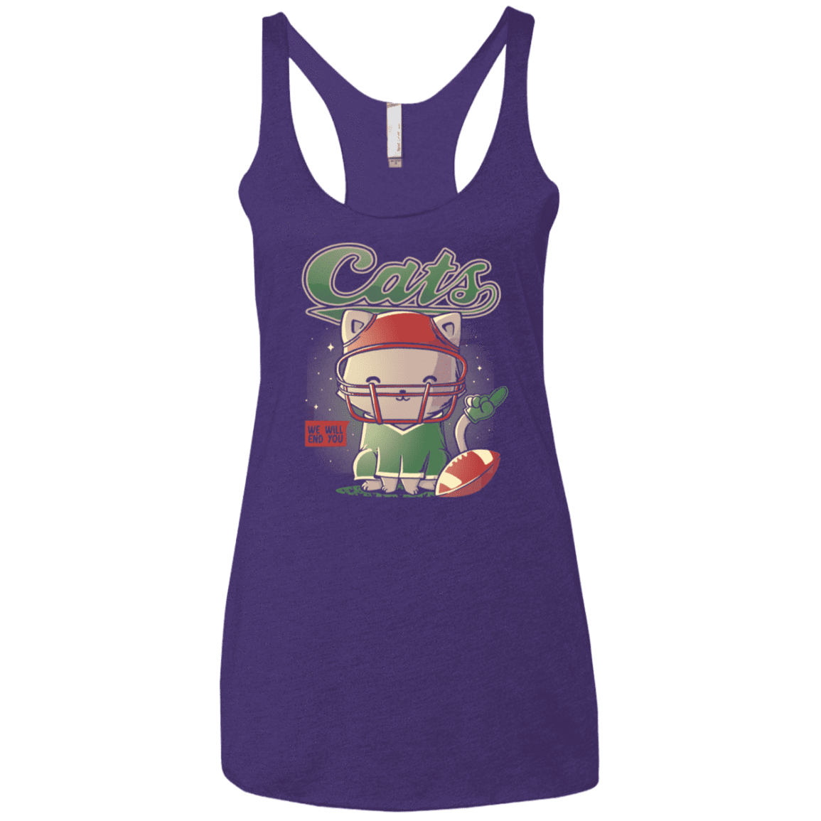 T-Shirts Purple Rush / X-Small Cats Football Women's Triblend Racerback Tank