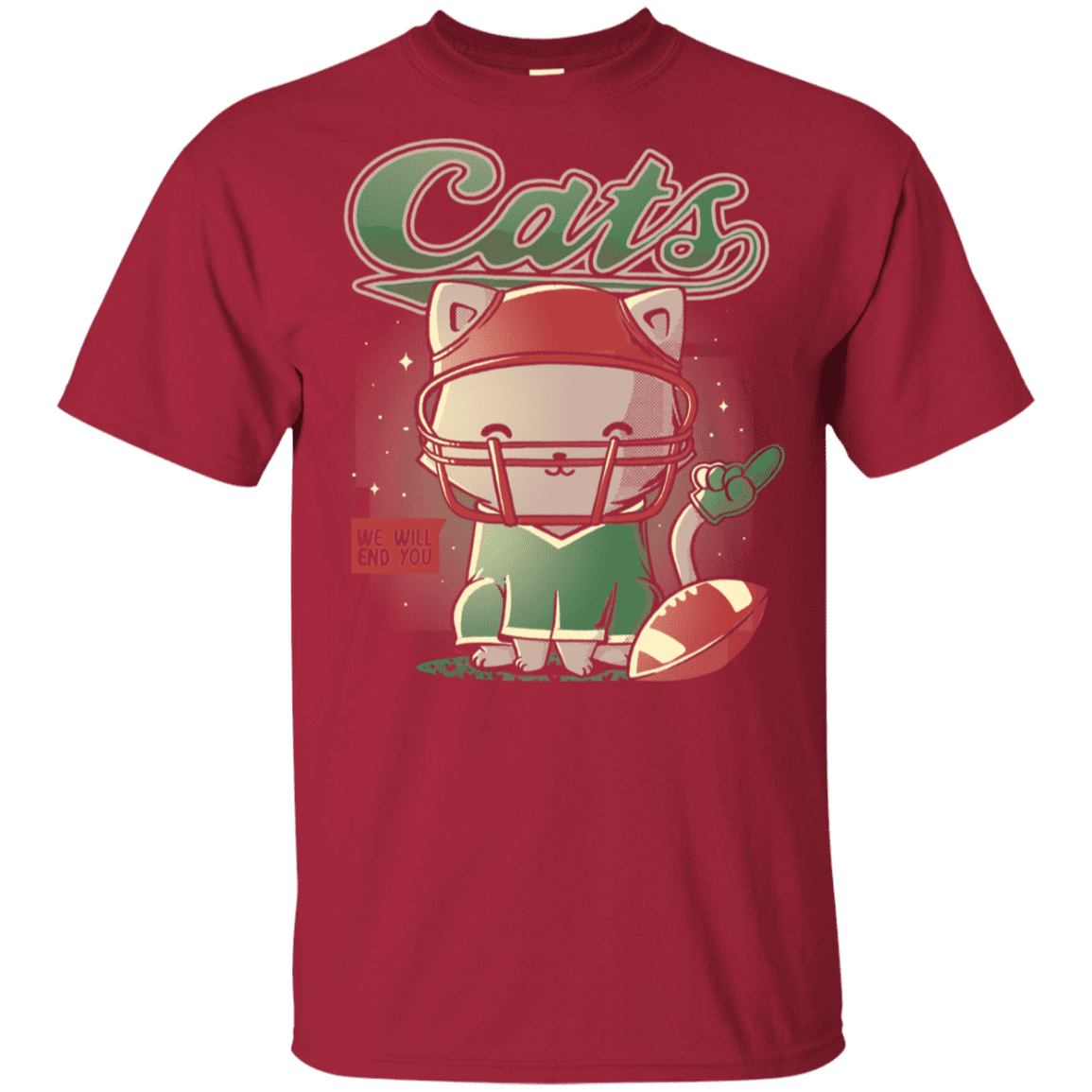 T-Shirts Cardinal / YXS Cats Football Youth T-Shirt