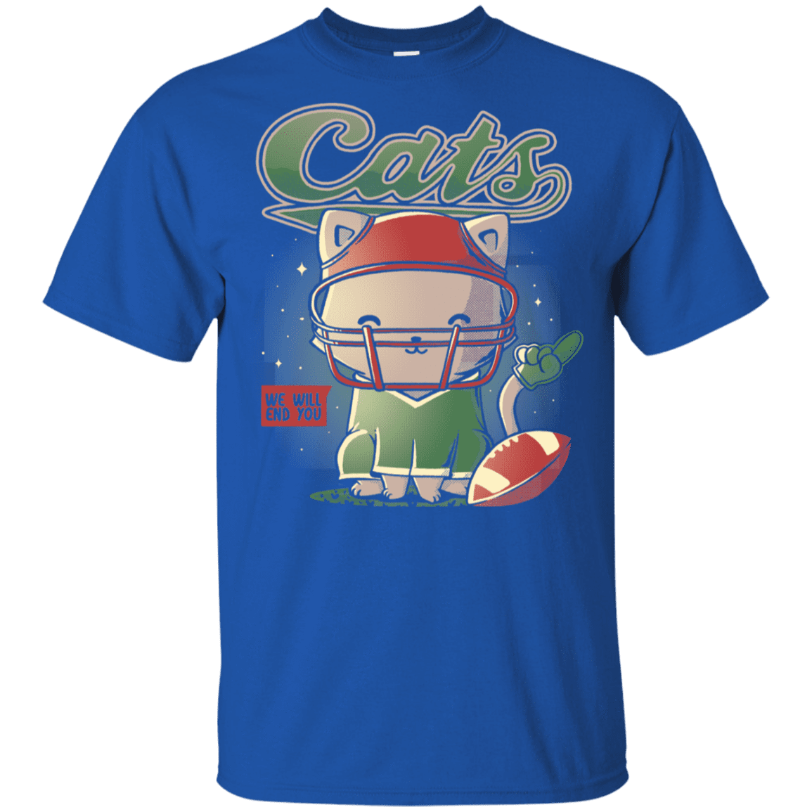 T-Shirts Royal / YXS Cats Football Youth T-Shirt