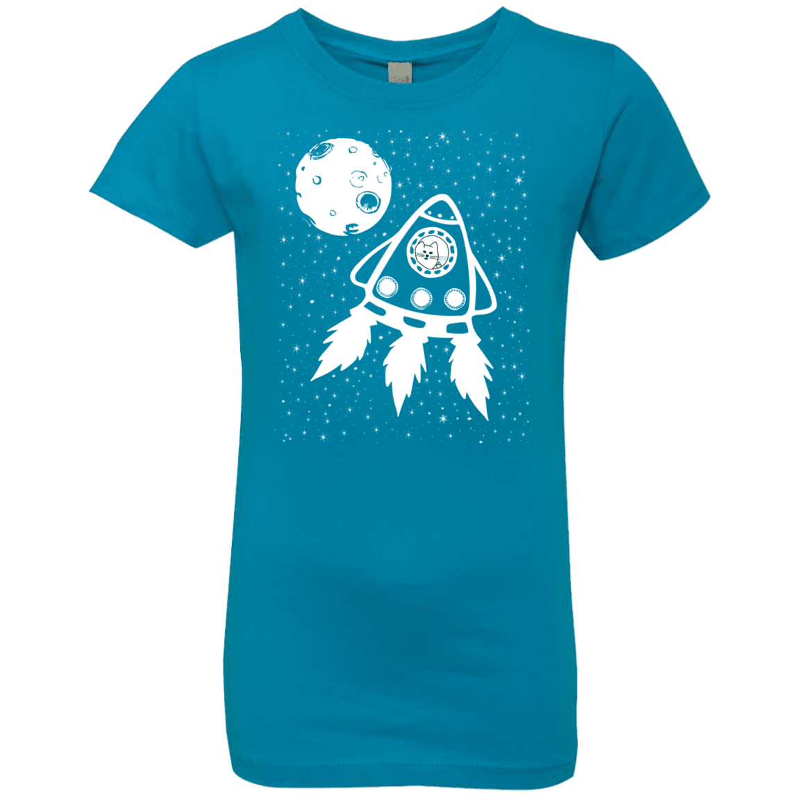 T-Shirts Turquoise / YXS Catstronaut Girls Premium T-Shirt