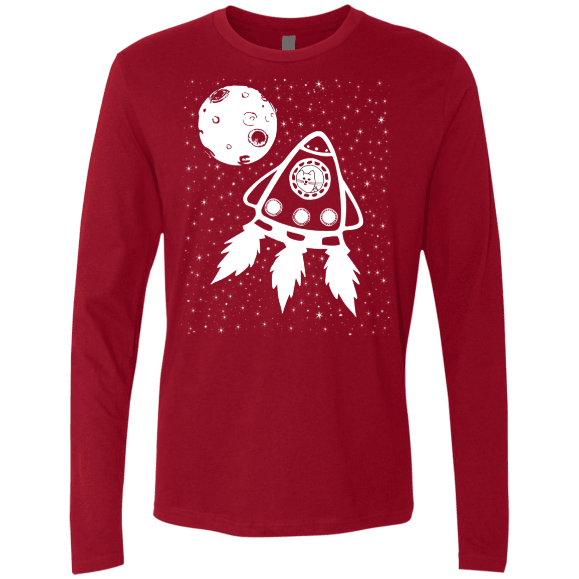 T-Shirts Cardinal / S Catstronaut Men's Premium Long Sleeve