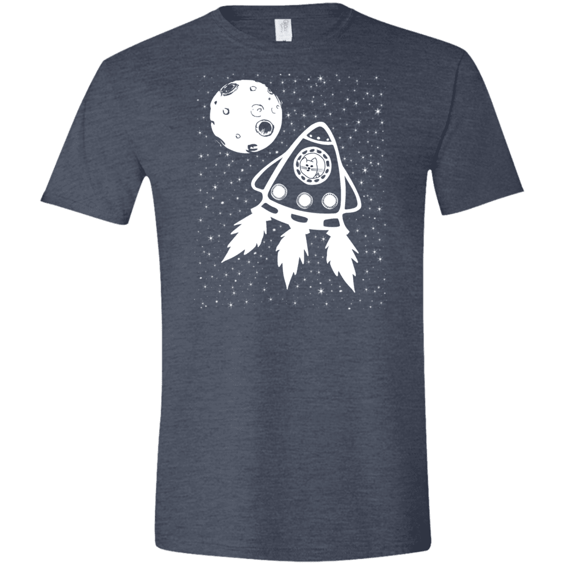 T-Shirts Heather Navy / S Catstronaut Men's Semi-Fitted Softstyle