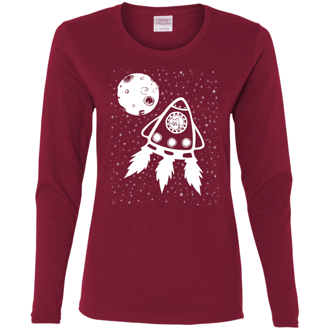 T-Shirts Cardinal / S Catstronaut Women's Long Sleeve T-Shirt
