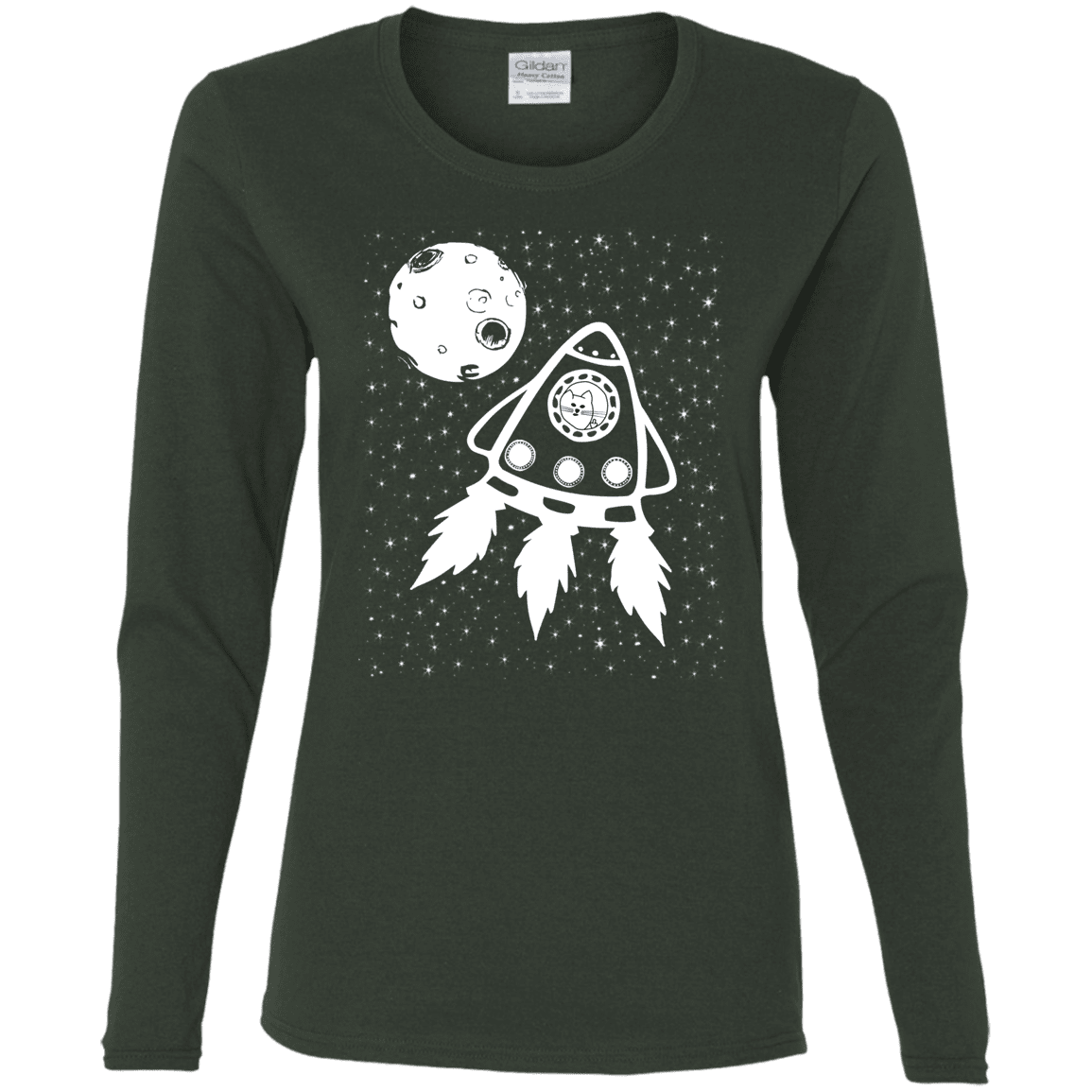 T-Shirts Forest / S Catstronaut Women's Long Sleeve T-Shirt