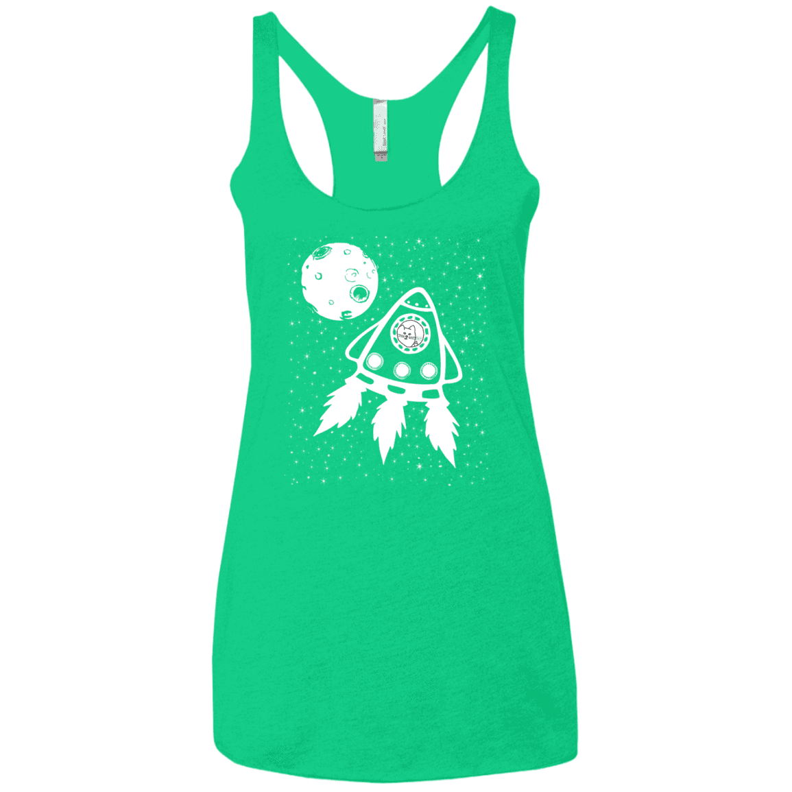 T-Shirts Envy / X-Small Catstronaut Women's Triblend Racerback Tank