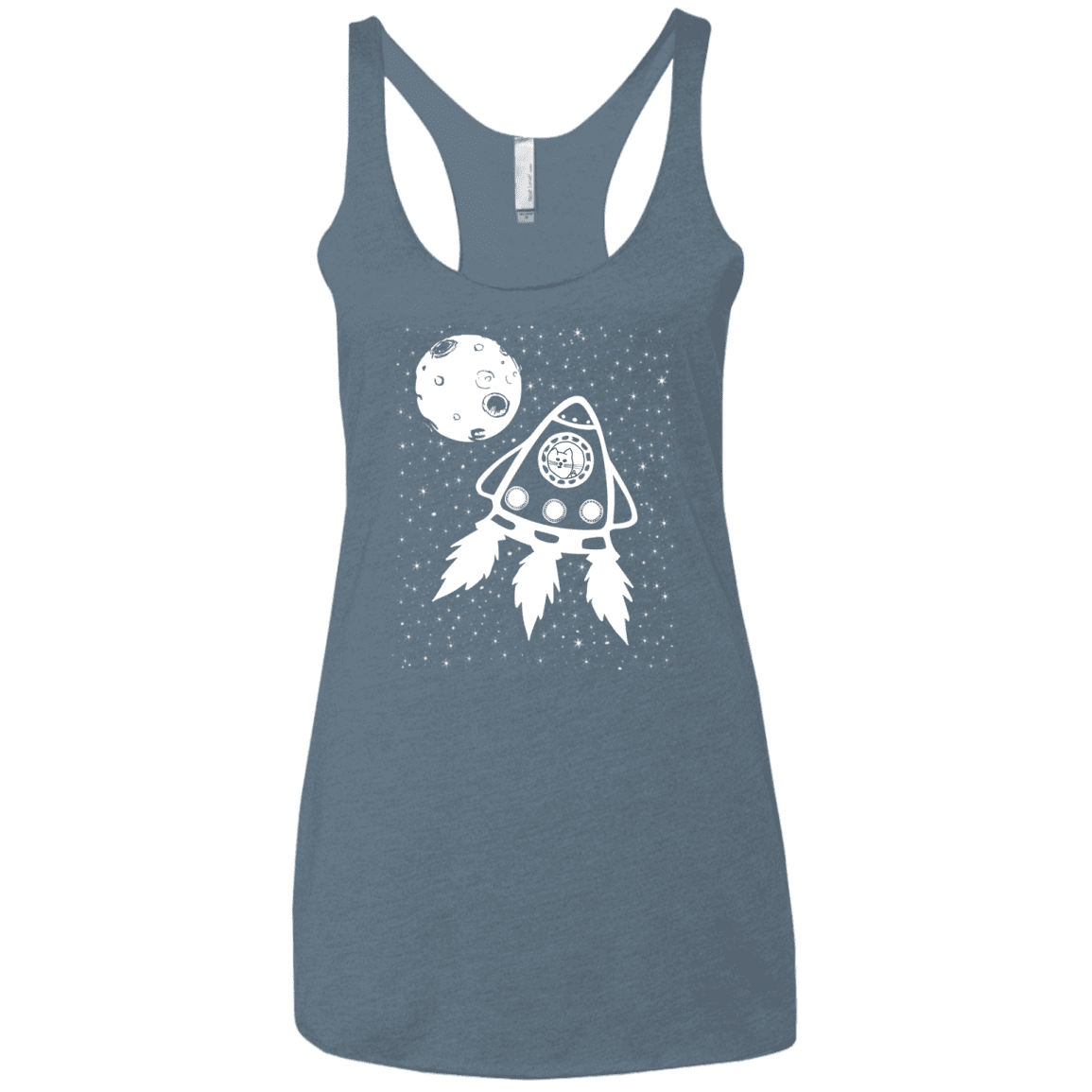 T-Shirts Indigo / X-Small Catstronaut Women's Triblend Racerback Tank