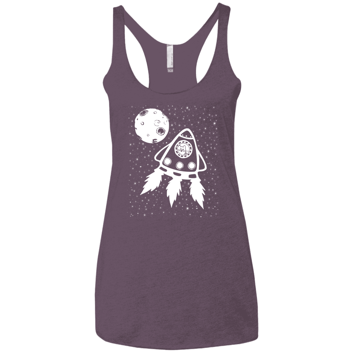 T-Shirts Vintage Purple / X-Small Catstronaut Women's Triblend Racerback Tank