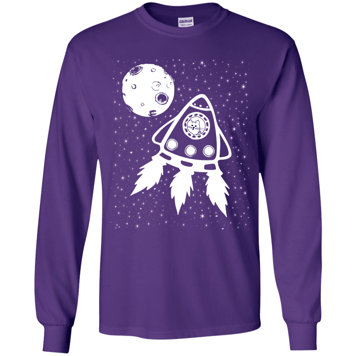 T-Shirts Purple / YS Catstronaut Youth Long Sleeve T-Shirt
