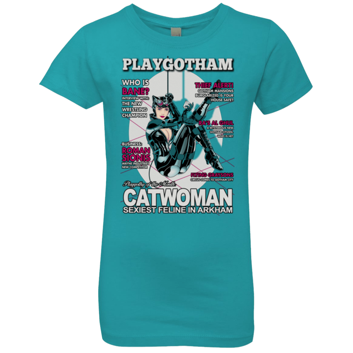 T-Shirts Tahiti Blue / YXS Catwoman PlayGotham Girls Premium T-Shirt