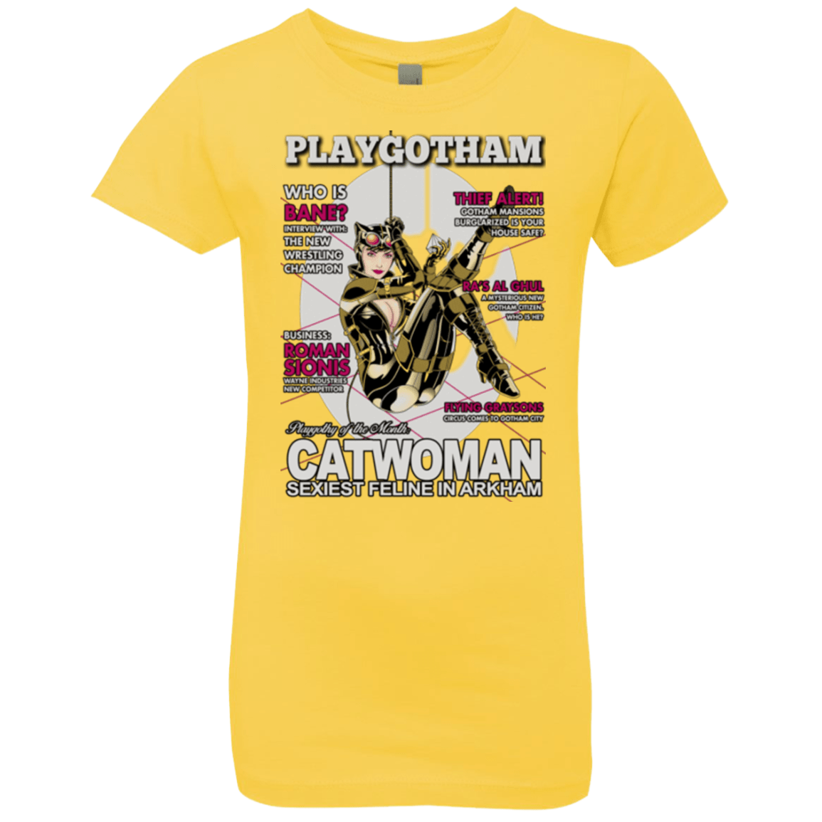 T-Shirts Vibrant Yellow / YXS Catwoman PlayGotham Girls Premium T-Shirt