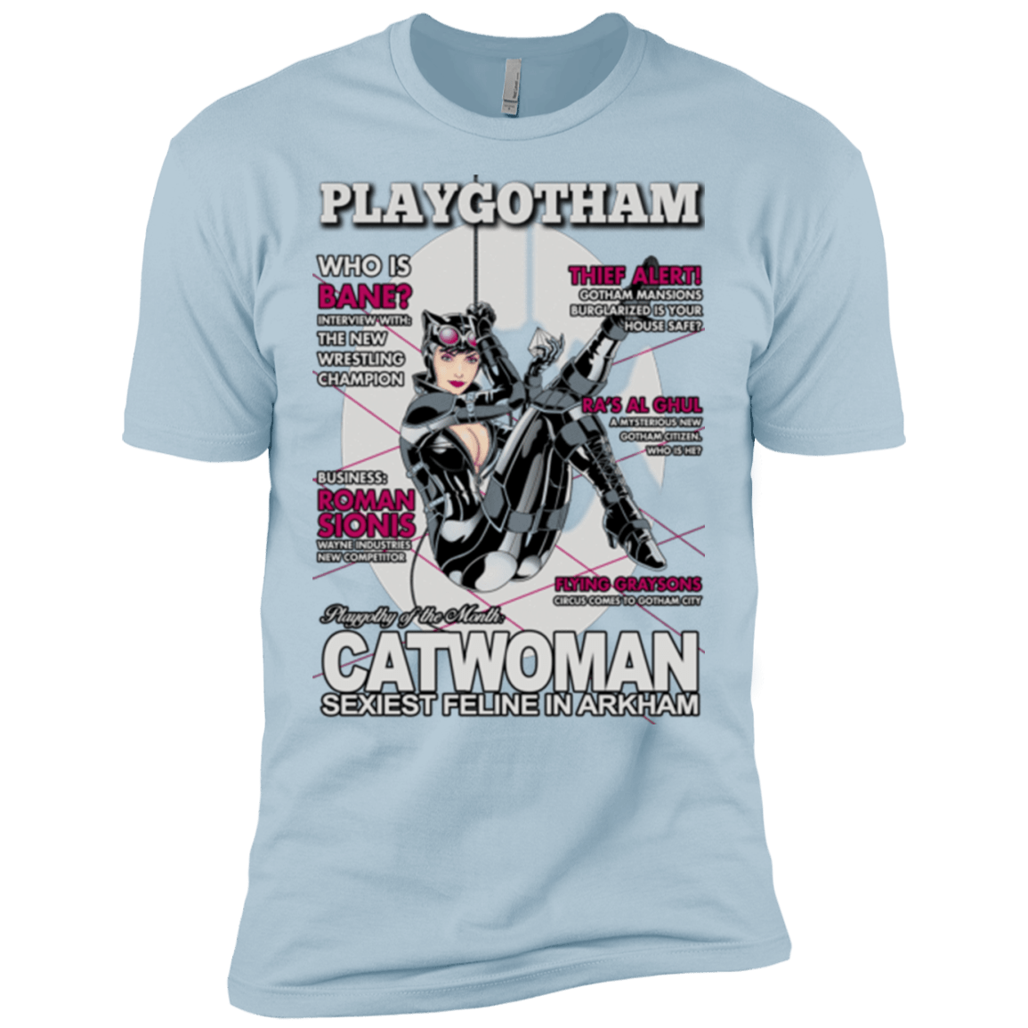 T-Shirts Light Blue / X-Small Catwoman PlayGotham Men's Premium T-Shirt