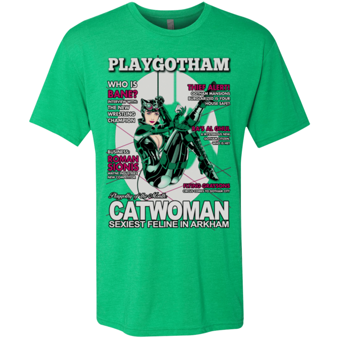 T-Shirts Envy / Small Catwoman PlayGotham Men's Triblend T-Shirt