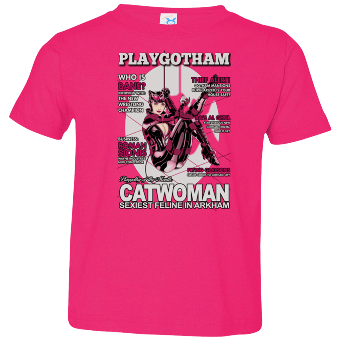 T-Shirts Hot Pink / 2T Catwoman PlayGotham Toddler Premium T-Shirt