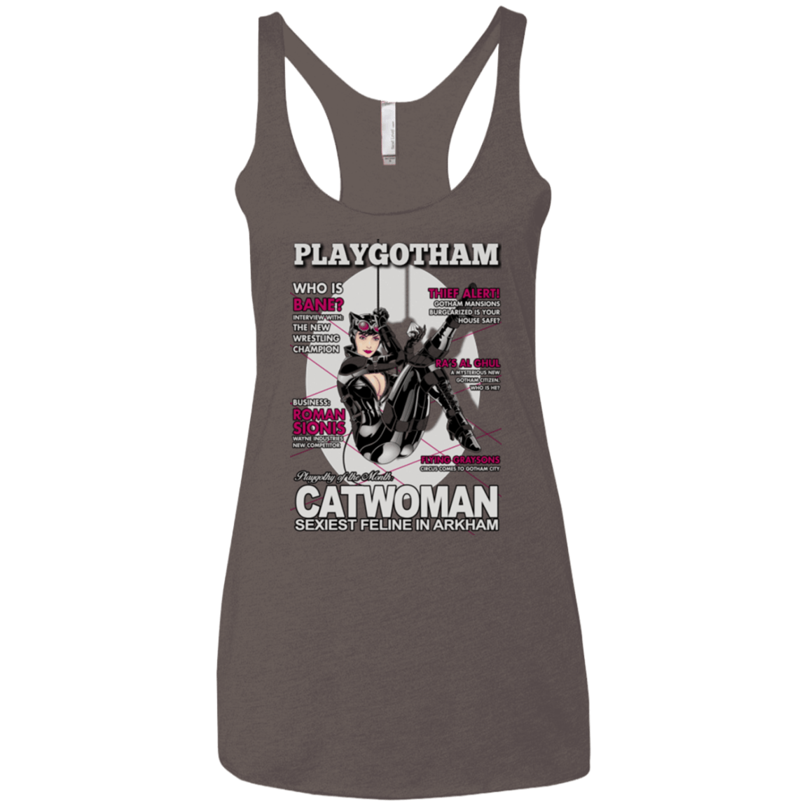 T-Shirts Macchiato / X-Small Catwoman PlayGotham Women's Triblend Racerback Tank