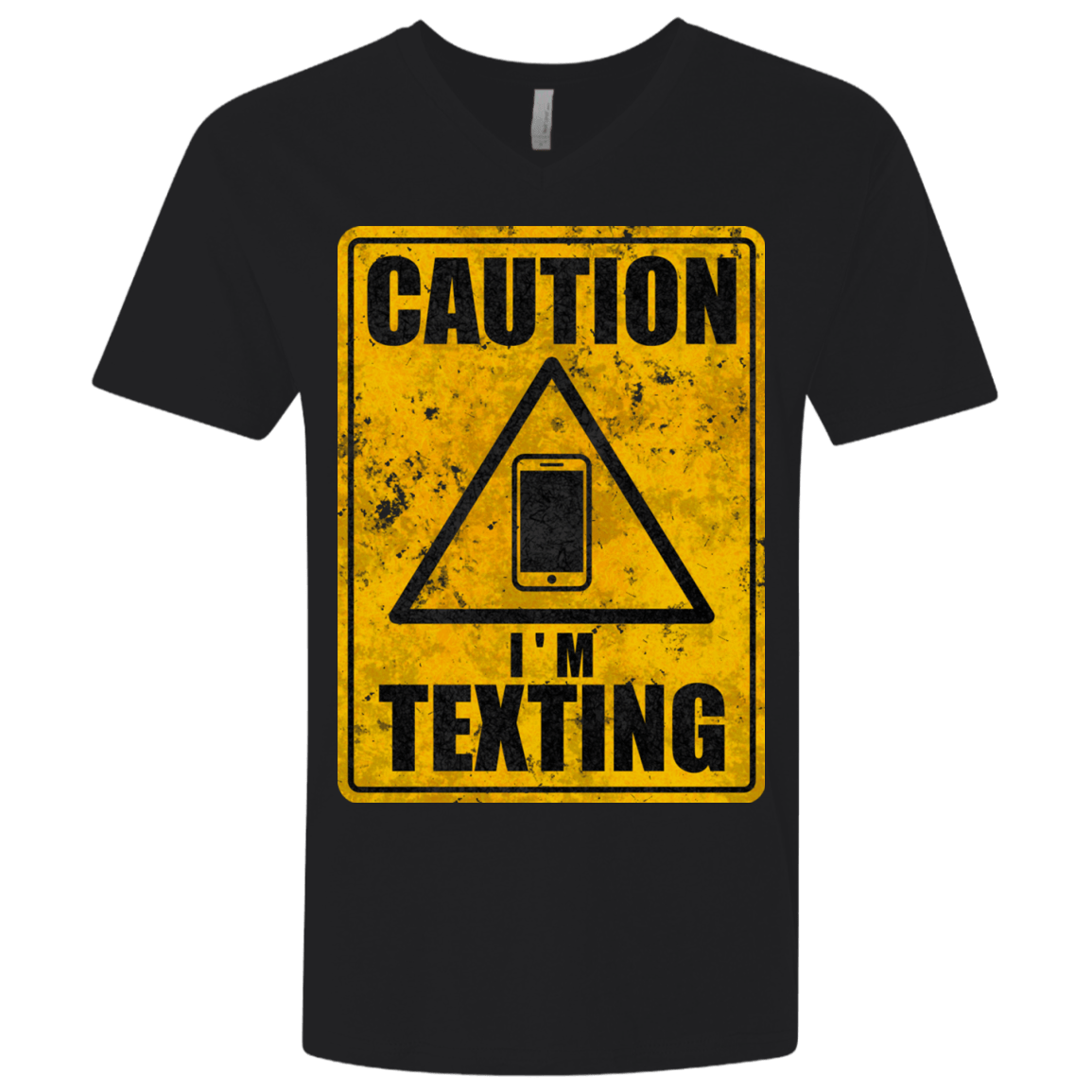 T-Shirts Black / X-Small Caution I'm Texting Men's Premium V-Neck