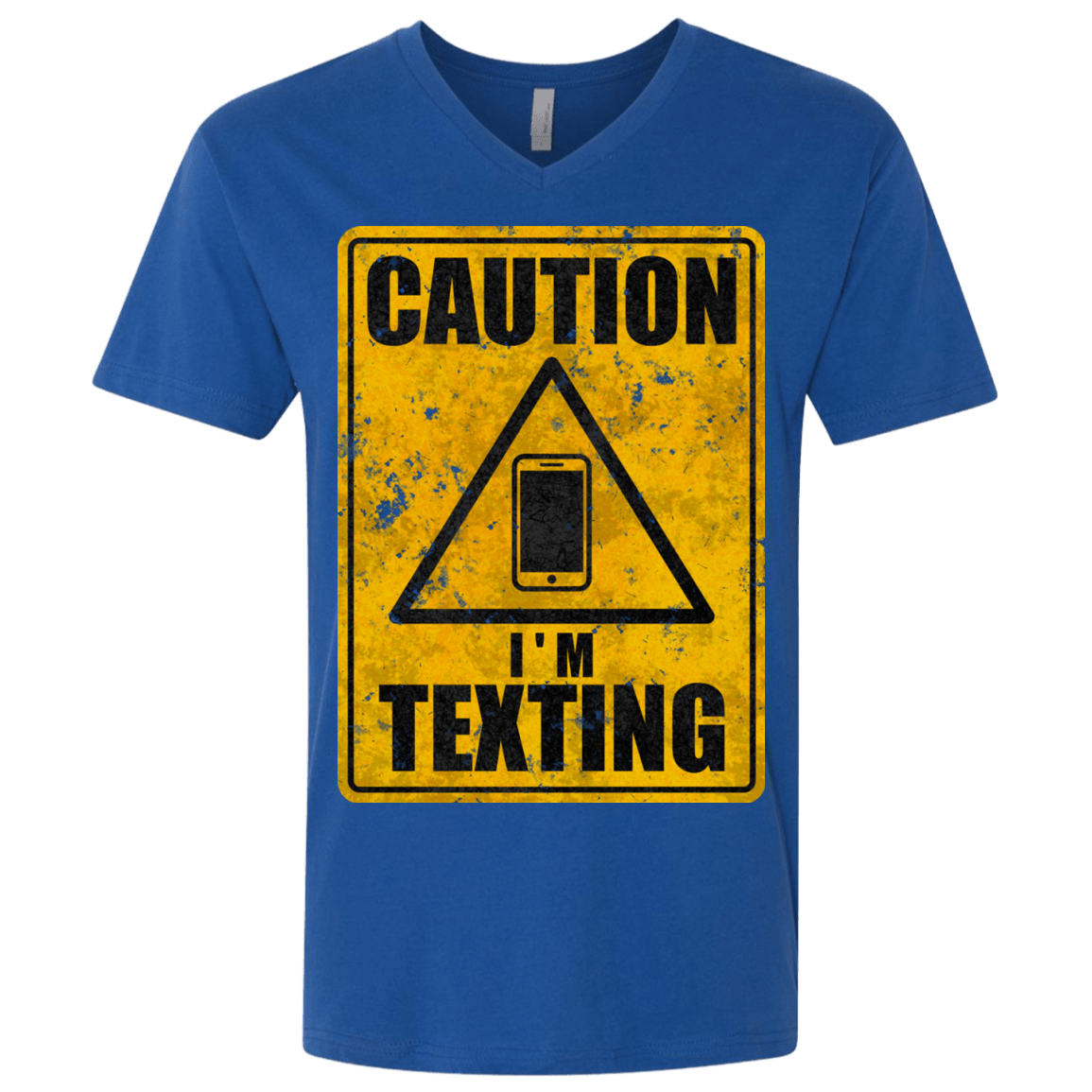 T-Shirts Royal / X-Small Caution I'm Texting Men's Premium V-Neck