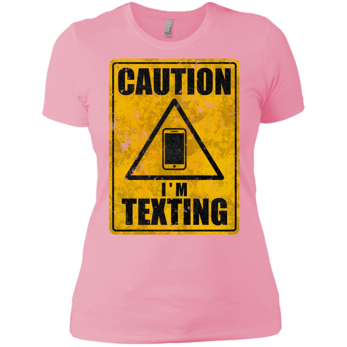 T-Shirts Light Pink / X-Small Caution I'm Texting Women's Premium T-Shirt