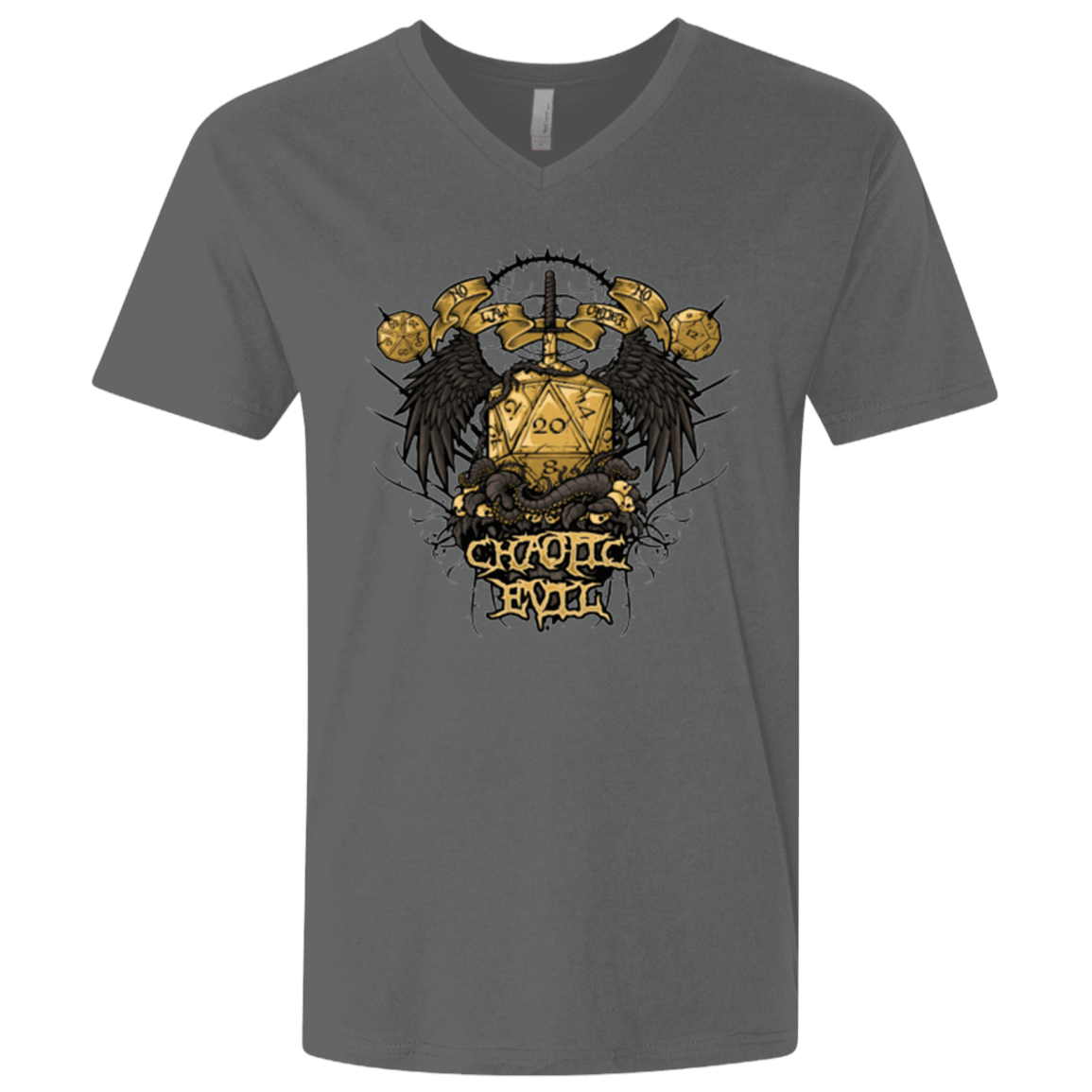 T-Shirts Heavy Metal / X-Small CHAOTIC EVIL Men's Premium V-Neck