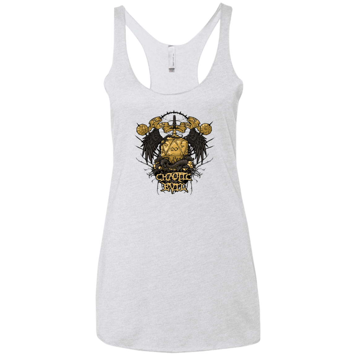 T-Shirts Heather White / X-Small CHAOTIC EVIL Women's Triblend Racerback Tank