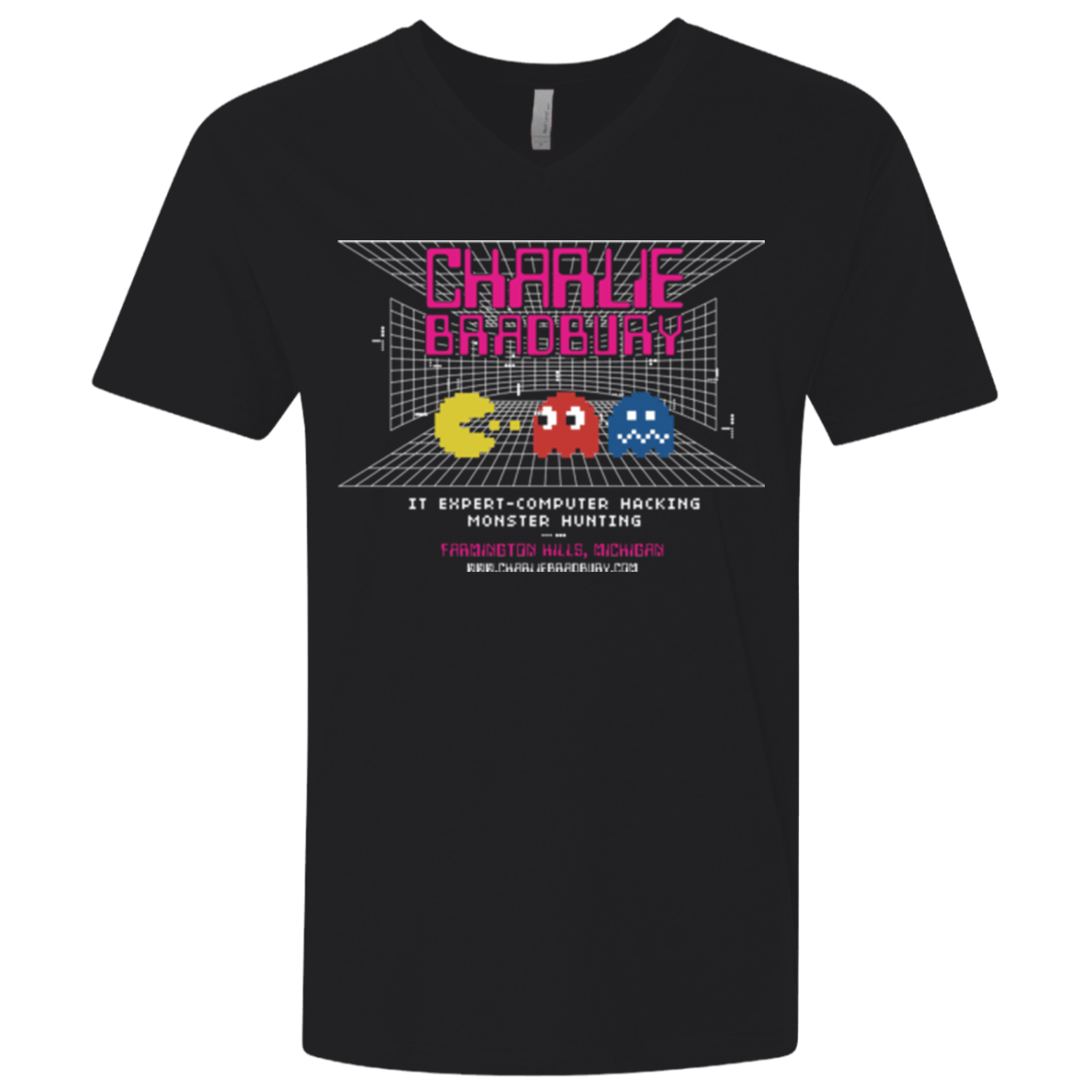 T-Shirts Black / X-Small Charlie Bradbury IT Men's Premium V-Neck