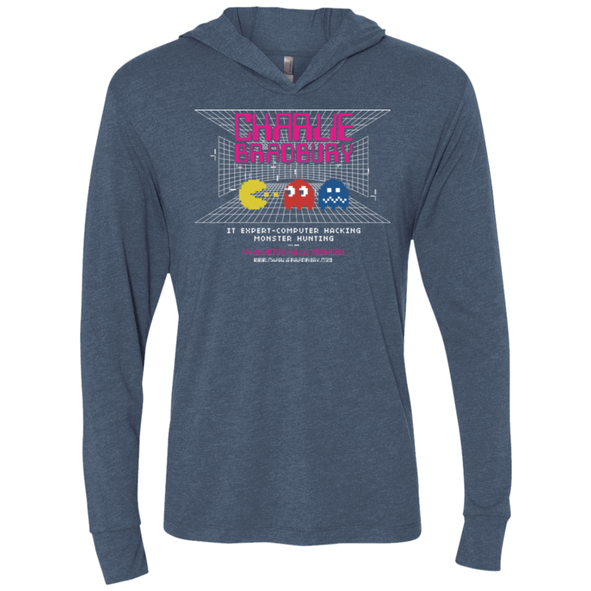 T-Shirts Indigo / X-Small Charlie Bradbury IT Triblend Long Sleeve Hoodie Tee