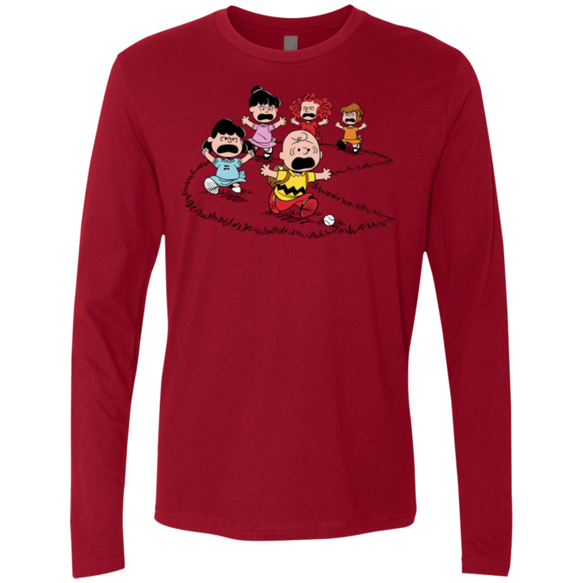 T-Shirts Cardinal / Small Charlie Pac Man Men's Premium Long Sleeve