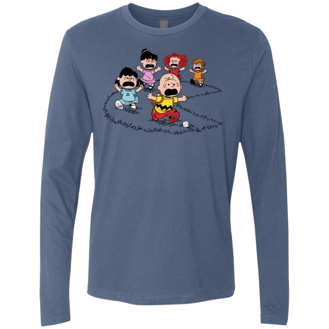 T-Shirts Indigo / Small Charlie Pac Man Men's Premium Long Sleeve